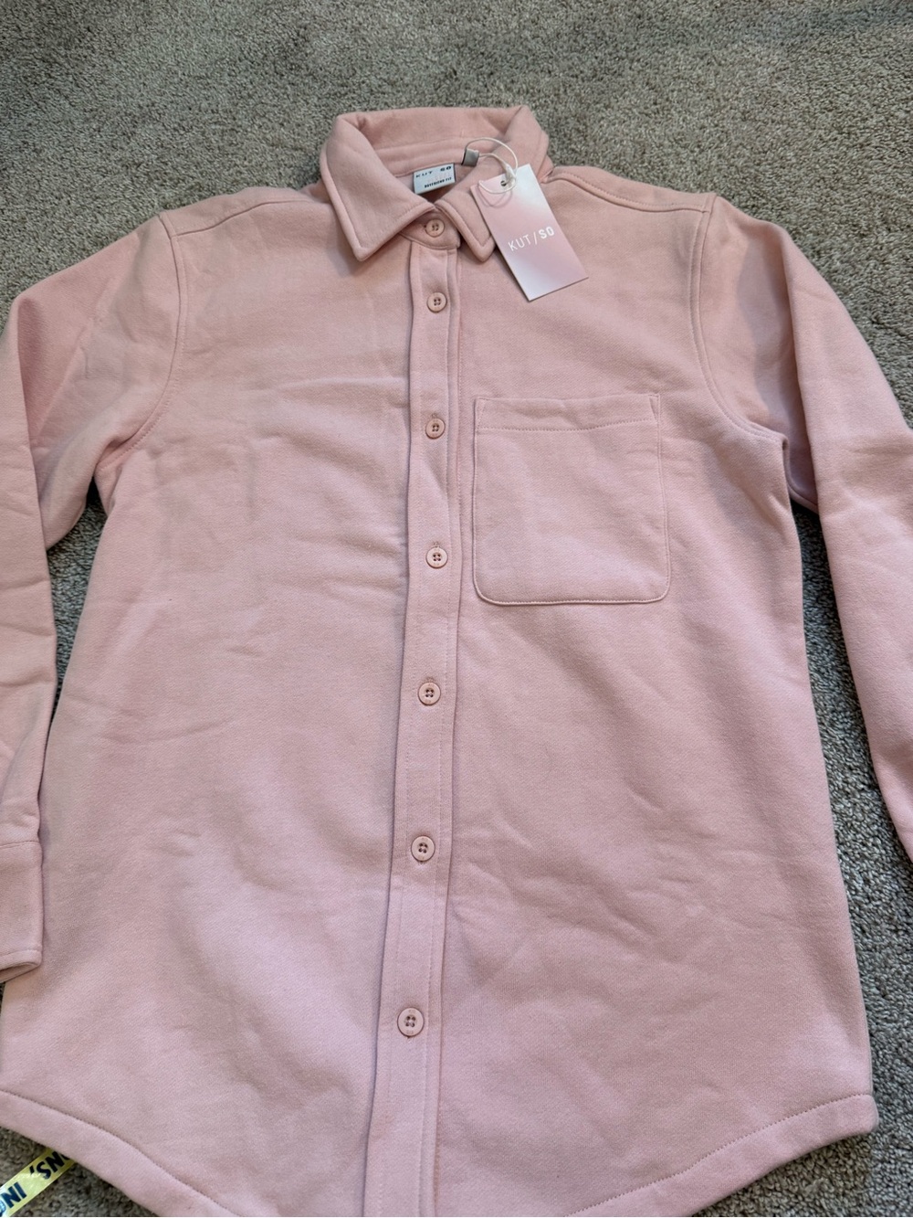 Kut from the Kloth Pink Button-Up Sweatshirt